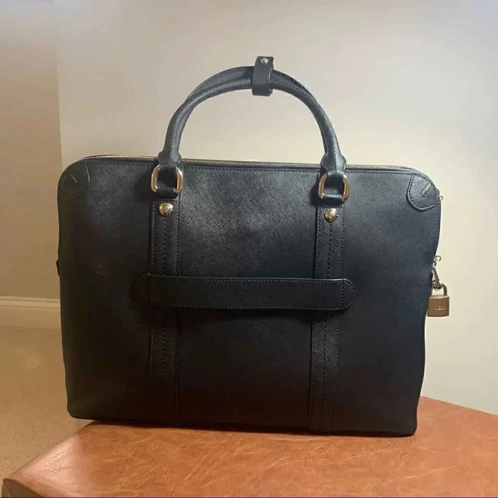 Henri Bendel West 57th Leather Laptop Briefcase